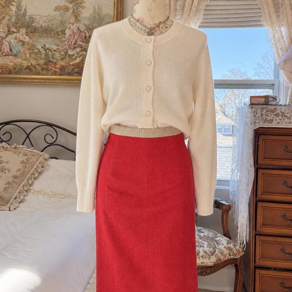 coral pink pencil skirt 50s coral pencil skirt